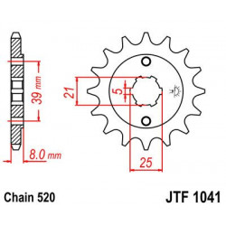 SPROCKET FRONT 14T 520 - 12120778 - Dr Rider