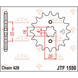 SPROCKET FRONT 14T 428 - 12120785 - Dr Rider