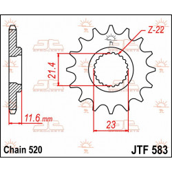 SPROCKET FRONT 14T 520 - 12120790 - Dr Rider