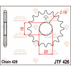 SPROCKET FRONT 15T 428 - 12120795 - Dr Rider