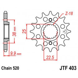 SPROCKET FRONT 14T 520 - 12121164 - Dr Rider