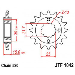 SPROCKET FRONT 16T 520 - 12121206 - Dr Rider