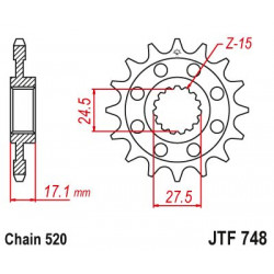 SPROCKET FRONT 15T 520 - 12121319 - Dr Rider
