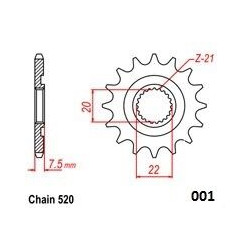 FRONT SPROCKET 520 13T - 12121462 - Dr Rider
