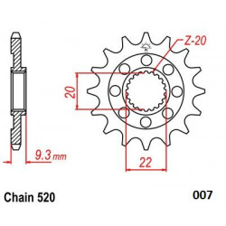 FRONT SPROCKET 520 13T - 12121468 - Dr Rider