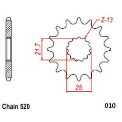 FRONT SPROCKET 520 14T - 12121477 - Dr Rider