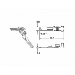 Cosse mâle série 110 ML BIHR Ø0,85mm²/1,25mm² - 50pcs - Dr Rider