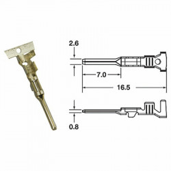 Cosse mâle générique BIHR Ø0,85mm²/1,25mm² - Dr Rider