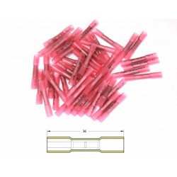 Bout à bout à sertir thermo-rétractable BIHR Ø0,5/1,5mm² - 50pcs transparent rouge - Dr Rider