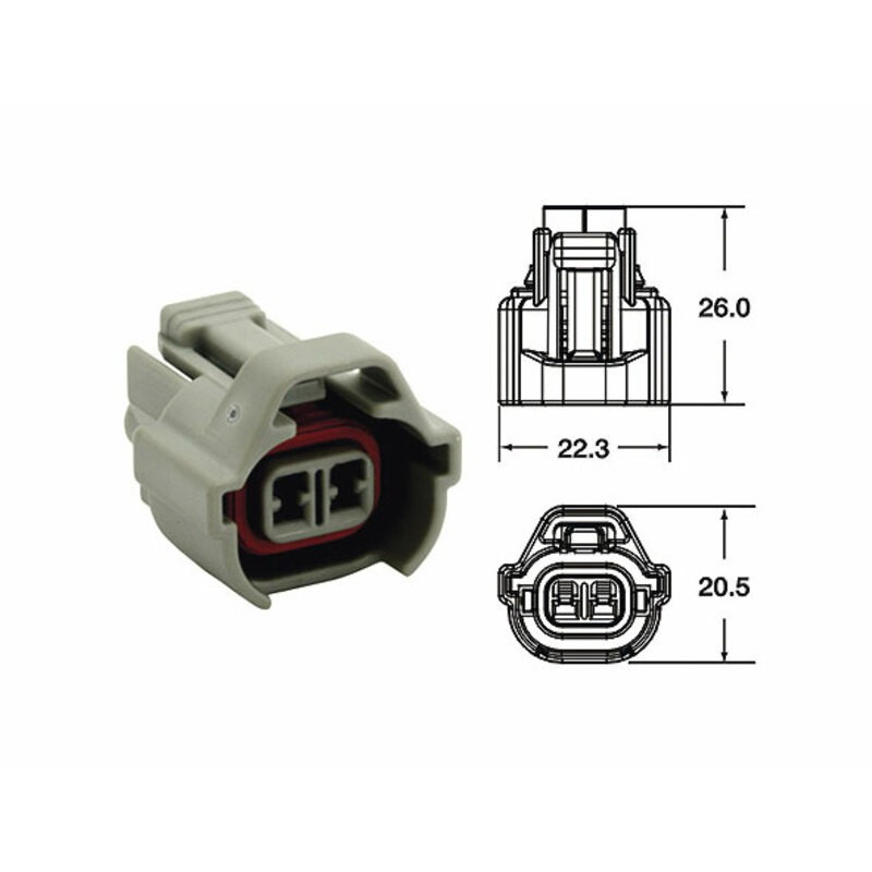 Connectique femelle série 090 SMTO BIHR type origine 2 voies gris - 5 pcs - Dr Rider