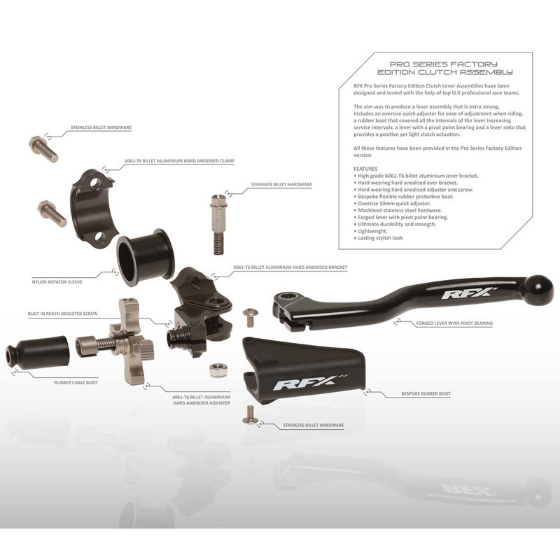 Ensemble de vis de rechange en acier inoxydable pour kit levier d'embrayage RFX Pro Series M4x8 2pcs - pour soufflet