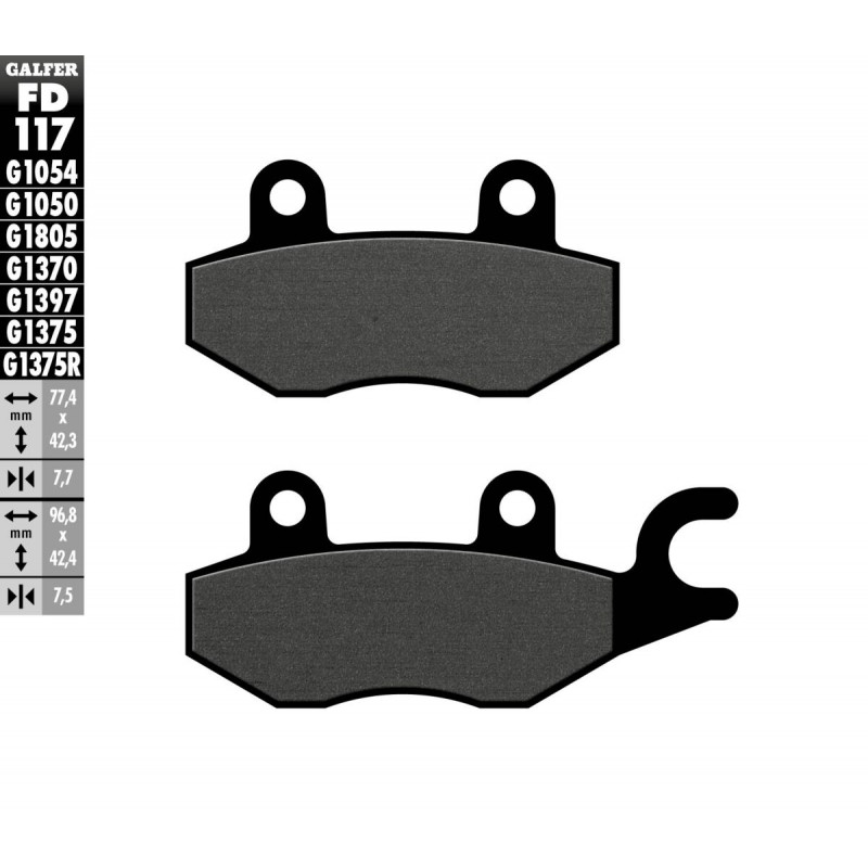 BRAKE PAD SEMI METAL SCOOTER - 17200694 - Dr Rider