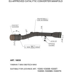 Manchon catalysé LeoVince Yamaha TMAX 560 / Tech Max - Dr Rider