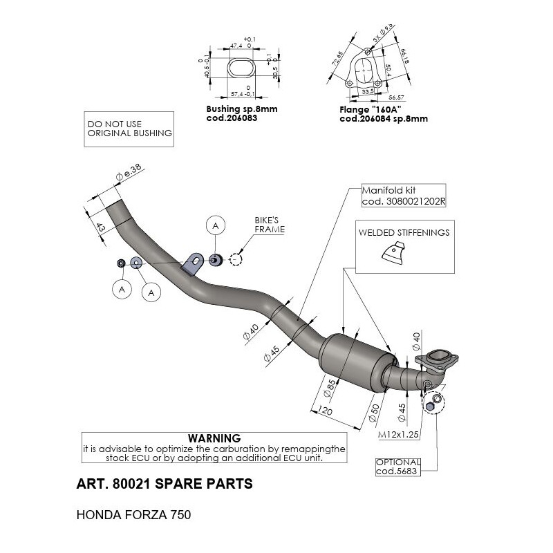 Collecteur LeoVince Honda Forza 750 2021-2026 - Dr Rider