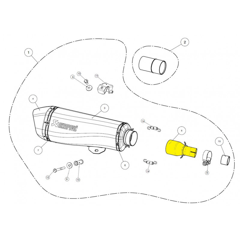 Tube de liaison inox Akrapovic Piaggio MP3 500 2010-2020 - Dr Rider