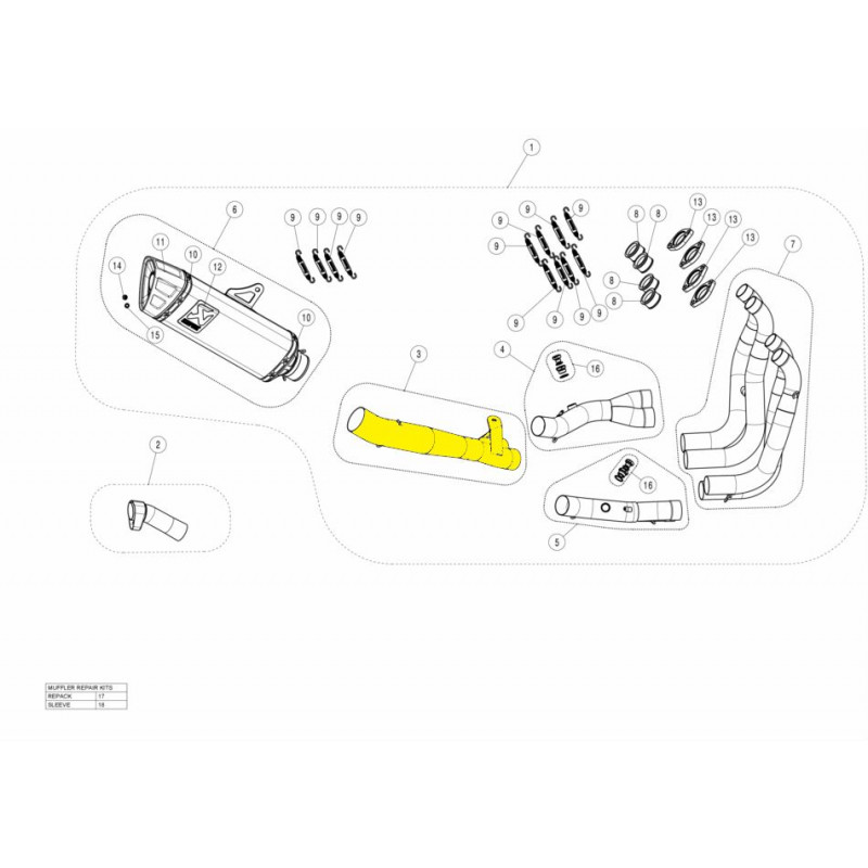 Tube de liaison inox Akrapovic Suzuki Hayabusa 2021-2024 - Dr Rider