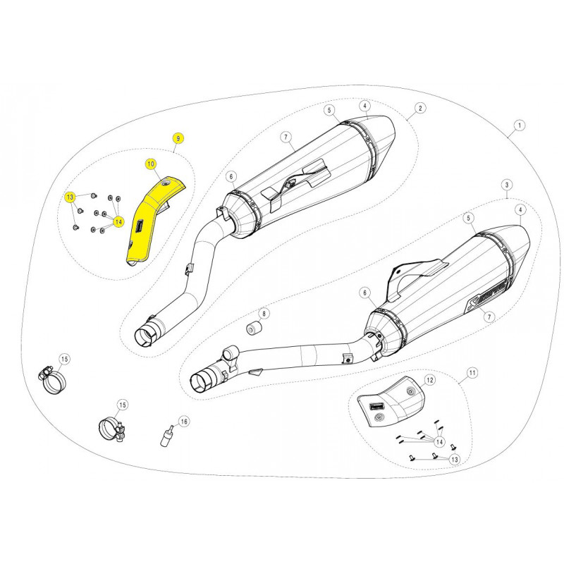 Pare-chaleur carbone Akrapovic BMW K 1600 GT/GTL 2011-2024 - Dr Rider