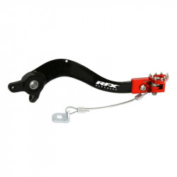 Pédale de frein RFX Pro Series - embout repliable - noir/orange