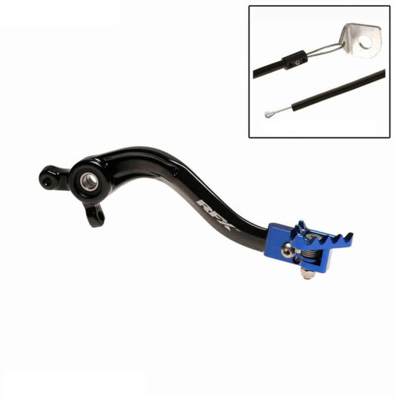 Pédale de frein RFX Pro Series - embout repliable - noir/bleu