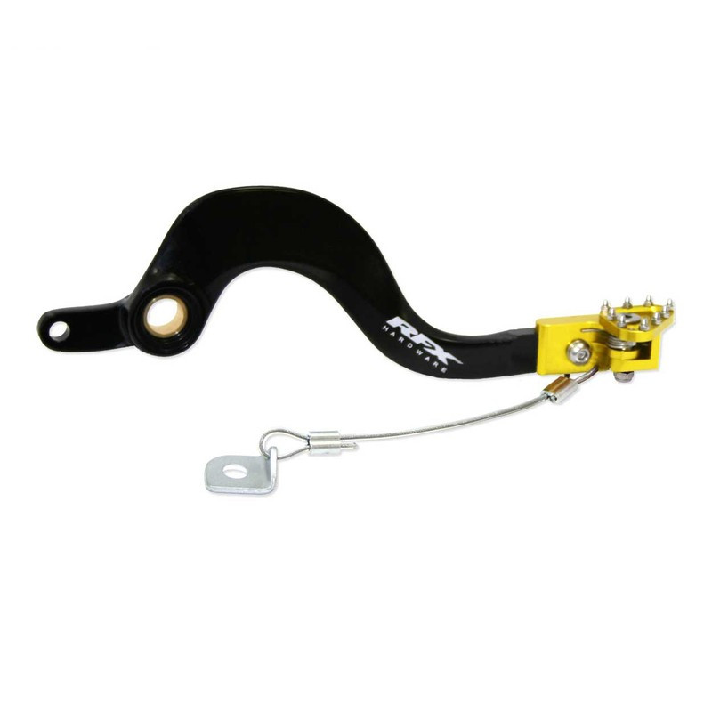 Pédale de frein RFX Pro Series - embout repliable - noir/jaune