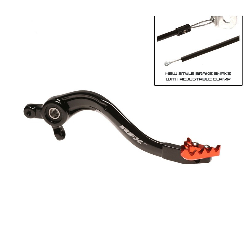 Pédale de frein RFX Pro Series - embout fixe - noir/orange