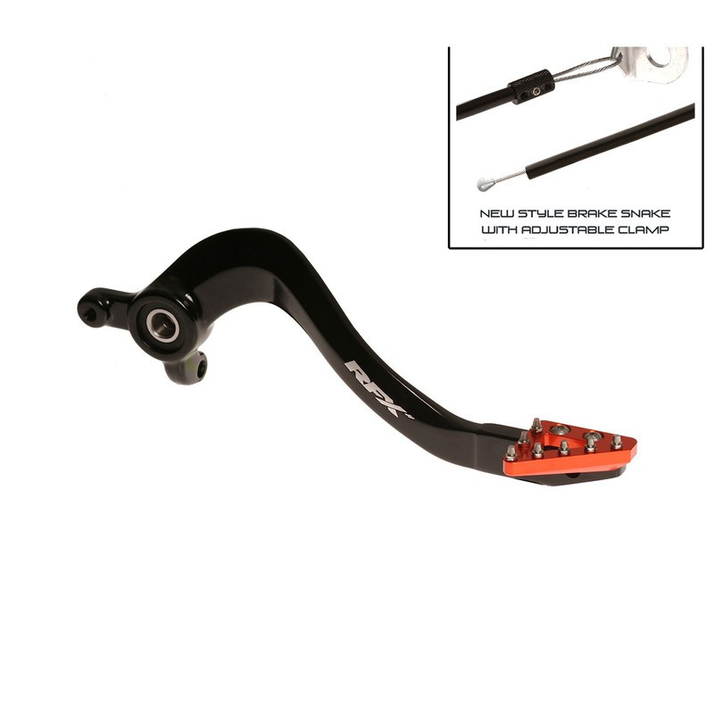 Pédale de frein RFX Pro Series - embout fixe - noir/orange
