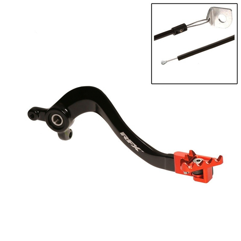Pédale de frein RFX Pro Series - embout repliable - noir/orange