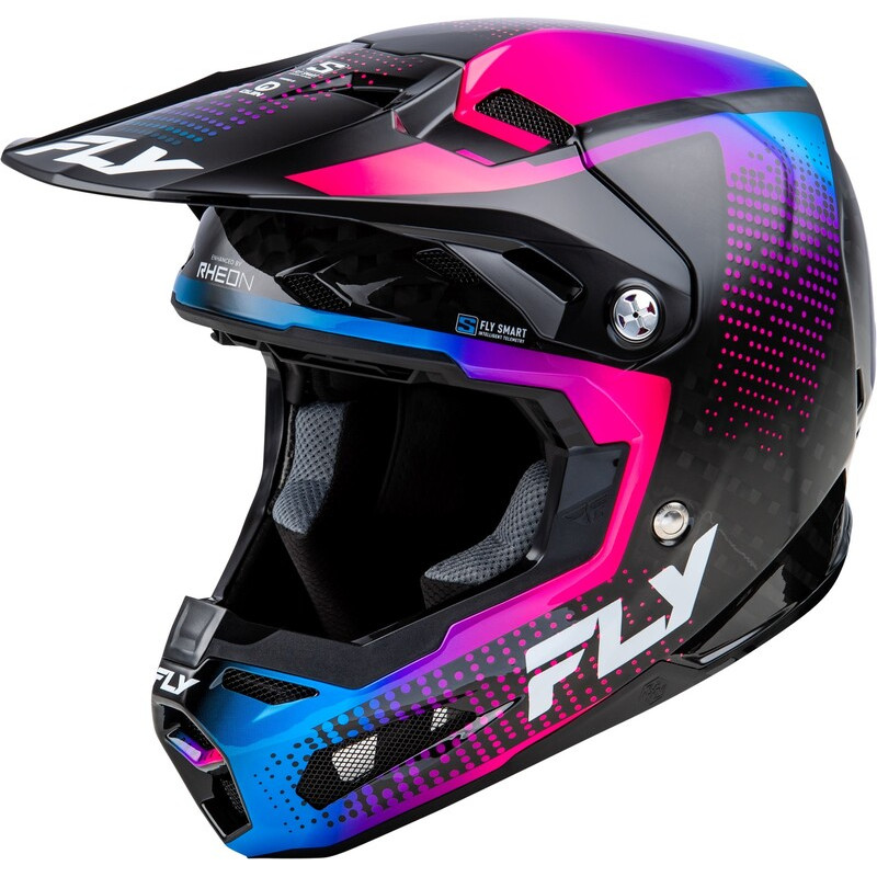 Casque FLY RACING Formula S Carbon Protocol - noir carbone/bleu/rose - Dr Rider
