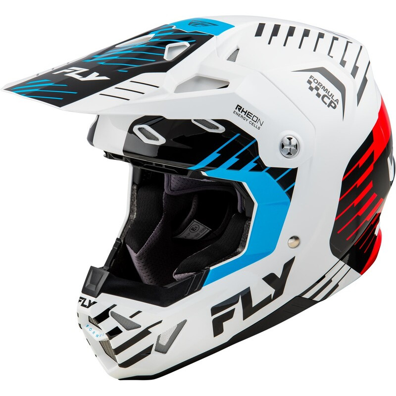 Casque FLY RACING Formula CP Slice - blanc/rouge/cyan - Dr Rider
