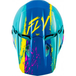 Casque enfant FLY RACING Kinetic Drip - turquoise/rose/jaune - Dr Rider