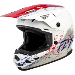 Casque enfant FLY RACING Kinetic Drip - rouge/blanc/bleu - Dr Rider