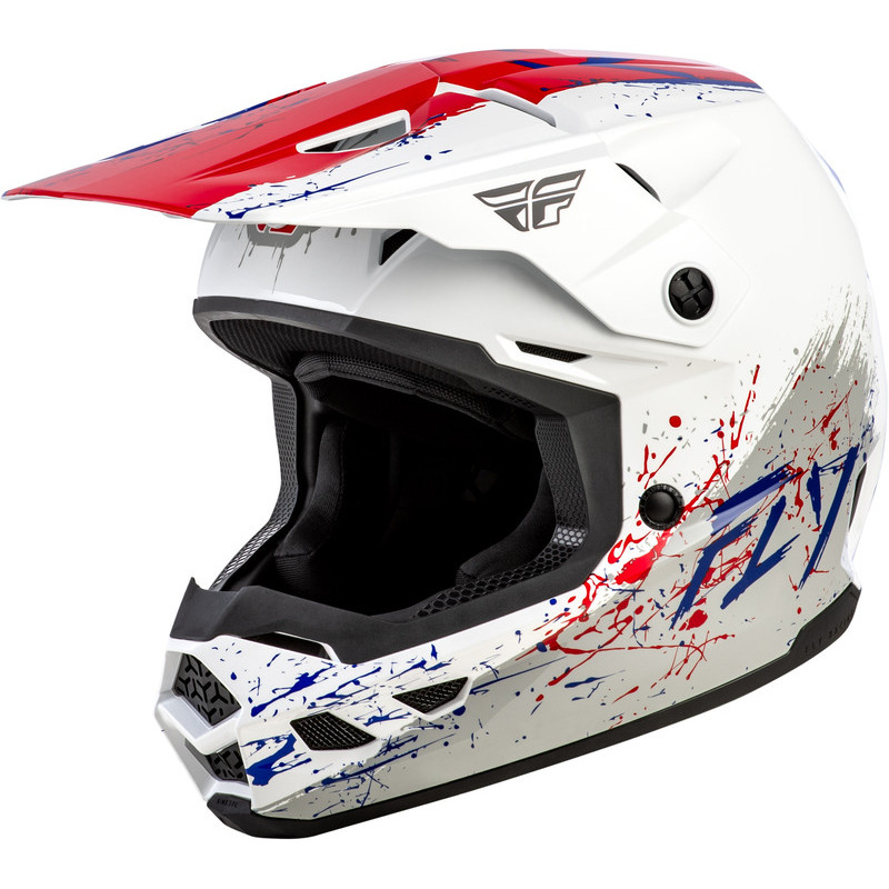 Casque enfant FLY RACING Kinetic Drip - rouge/blanc/bleu - Dr Rider