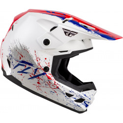 Casque enfant FLY RACING Kinetic Drip - rouge/blanc/bleu - Dr Rider