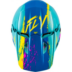 Casque enfant FLY RACING Kinetic Drip - turquoise/rose/jaune - Dr Rider