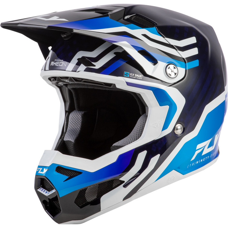 Casque FLY RACING Formula S Carbon Byte - Blue Carbon/blanc - Dr Rider