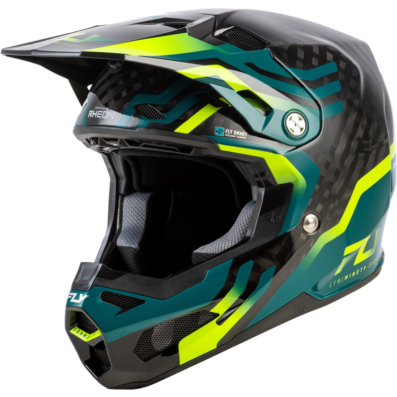 Casque FLY RACING Formula S Carbon Byte - Black Carbon/Teal/Lime - Dr Rider