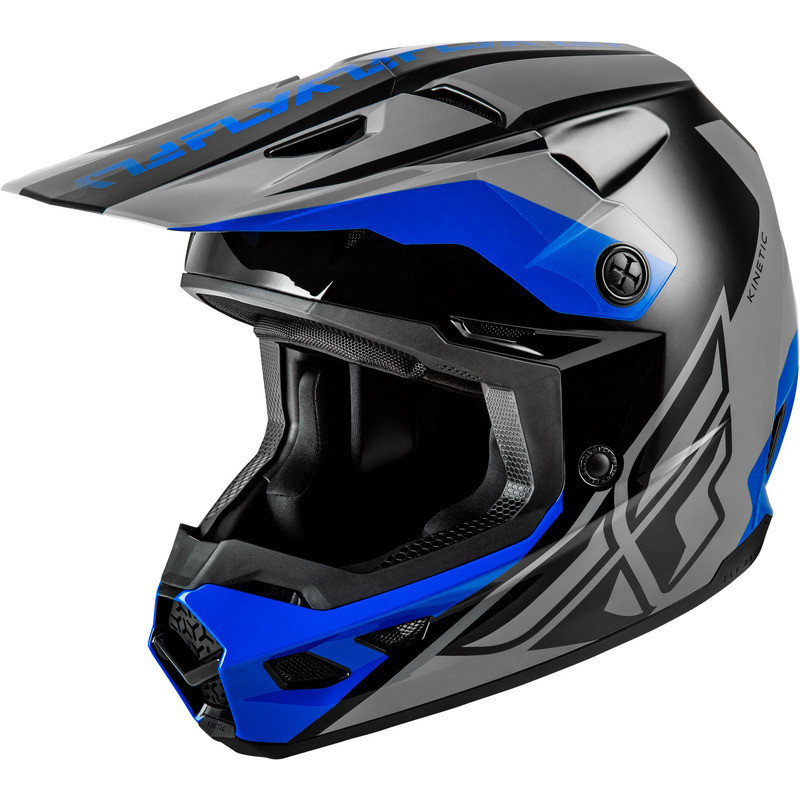 Casque FLY RACING Kinetic Crest - gris/noir/bleu - Dr Rider