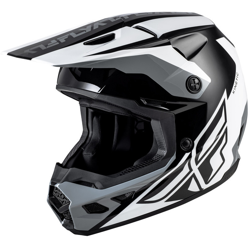 Casque FLY RACING Kinetic Crest - noir/blanc/gris - Dr Rider