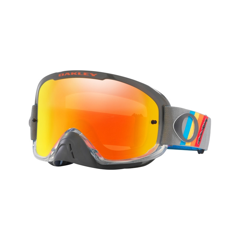 Masque OAKLEY O Frame 2.0 Pro MX - TLD Grey Stripes écran Fire Iridium | Dr Rider
