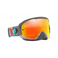Masque OAKLEY O Frame 2.0 Pro MX - TLD Grey Stripes écran Fire Iridium | Dr Rider