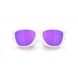 Lunettes de soleil OAKLEY Frogskins S Polished Clear - verres Prizm Violet | Dr Rider