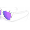 Lunettes de soleil OAKLEY Frogskins S Polished Clear - verres Prizm Violet | Dr Rider