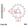 FRNT SPRCKET STEEL 520-14T KWS - 12122491 - Dr Rider