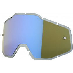 Écran masque cross 100% PLUS - Anti-Buée avec Picots Miroir Bleu - Dr Rider