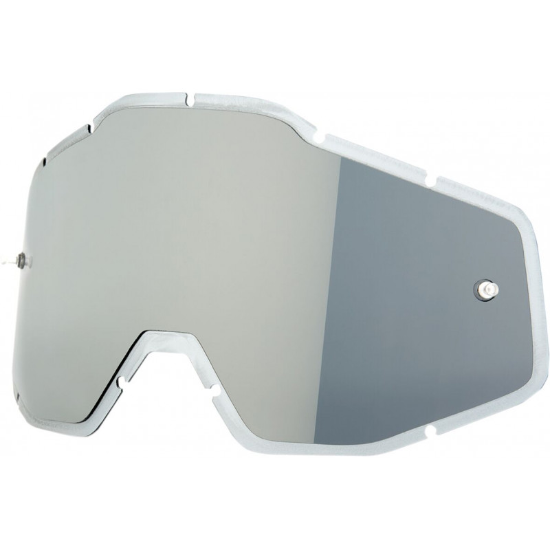 Écran masque cross 100% PLUS - Anti-Buée avec Picots Miroir Argent - Dr Rider