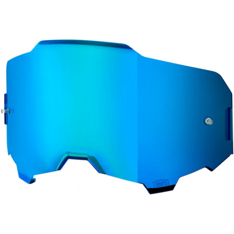Écran masque cross 100% ARMEGA Miroir Bleu - Dr Rider