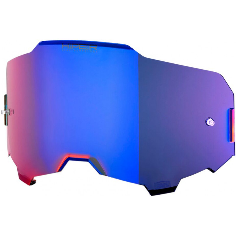 Écran masque cross 100% ARMEGA HiPER Miroir Bleu - Dr Rider