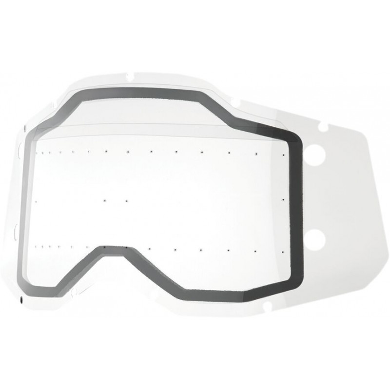 Écran masque cross 100% RACECRAFT 2 / ACCURI 2 / STRATA 2 Forecast avec Picots - Transparent - Dr Rider