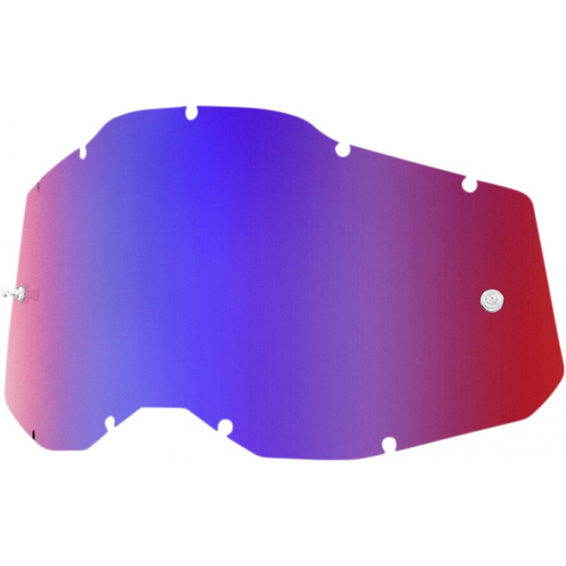 Écran masque cross 100% RACECRAFT 2 / ACCURI 2 / STRATA 2 Miroir Rouge/Bleu - Dr Rider