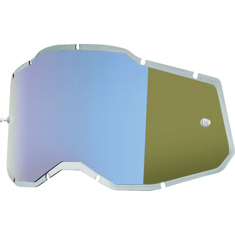 Écran masque cross 100% RACECRAFT 2 / ACCURI 2 / STRATA 2 - Injecté Miroir Bleu - Dr Rider